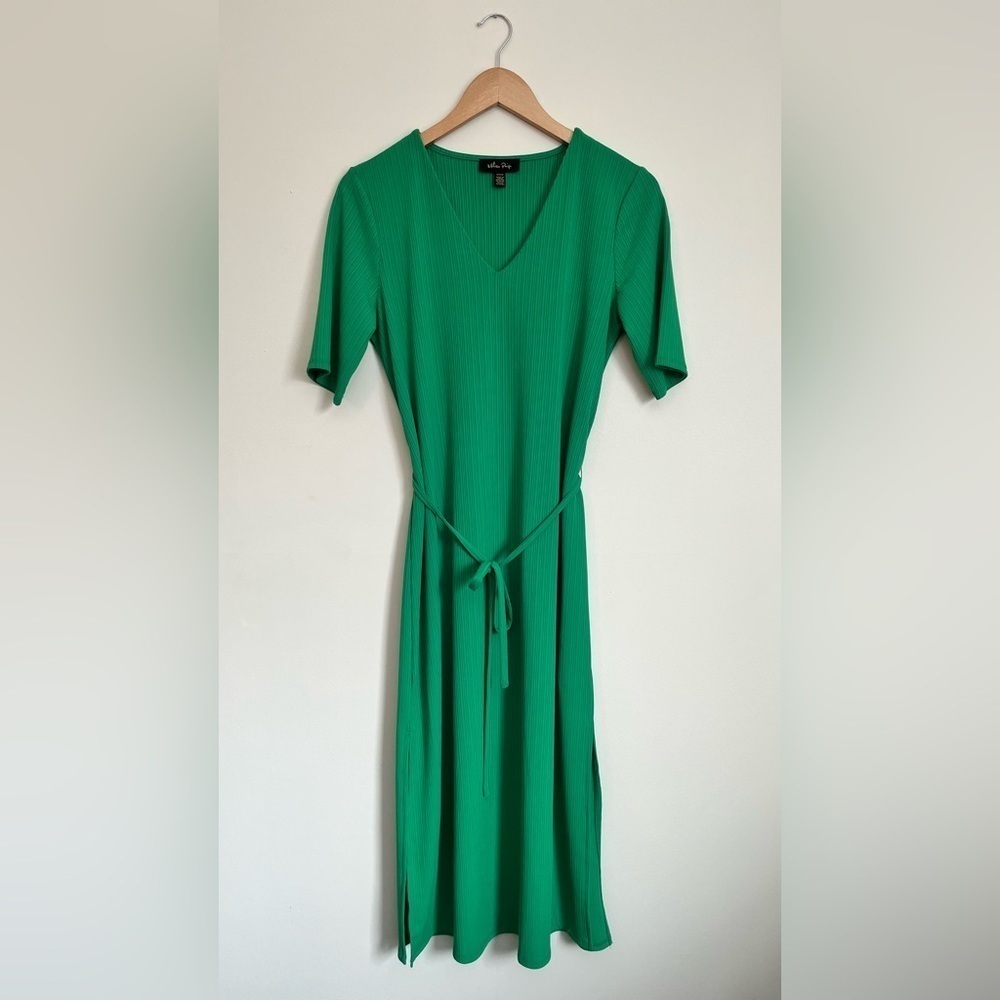 Melissa Paige Simple Tie Green Midi Dress